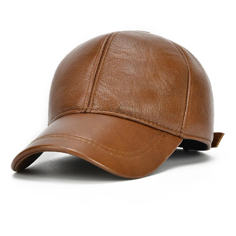 Cowhide Leather Baseball Cap