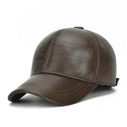 Cowhide Leather Baseball Cap